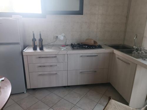 a kitchen with a stove and a sink and a refrigerator at Casa Equilium 1 in Jesolo