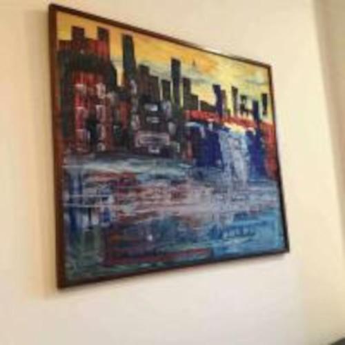 a picture of a painting of a city on a wall at Todi Centro - Le Terrazze di San Fortunato in Todi
