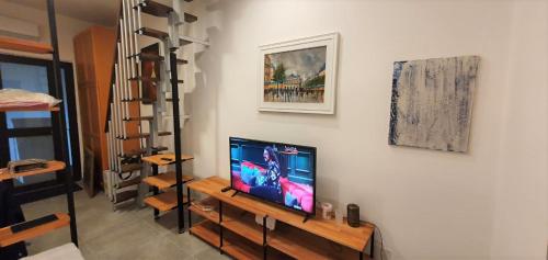 TV a/nebo společenská místnost v ubytování Center Living Apartment