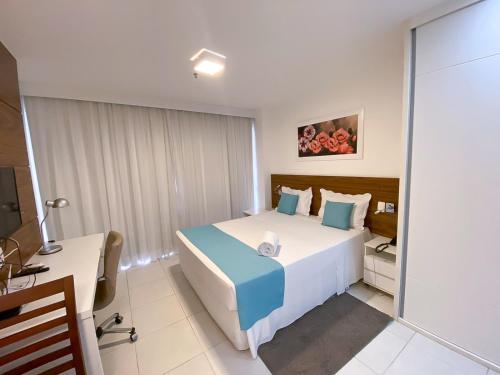 Ένα ή περισσότερα κρεβάτια σε δωμάτιο στο Flat Particular no Centro de Brasília - Garagem - 7º andar