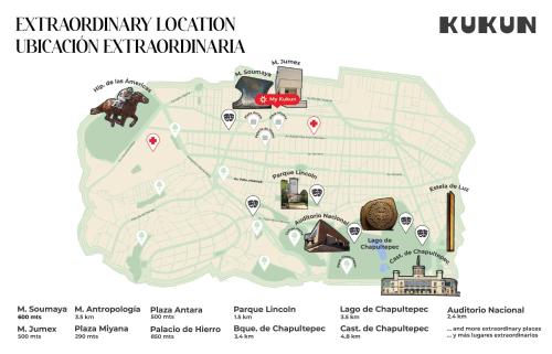 a map of khovdikiikiikiikiikiikiikiikiiki resort at Casa Vive Grand by Kukun in Mexico City