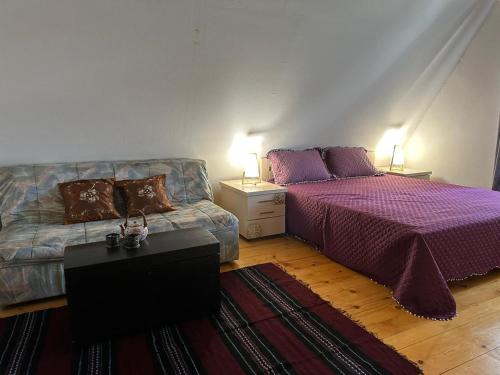 uma sala de estar com uma cama e um sofá em Household Jakic em Pljevlja