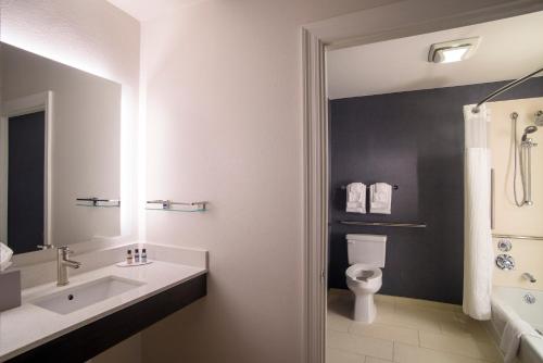 a bathroom with a sink and a toilet at Residence Inn Columbia Northeast/Fort Jackson Area in Columbia