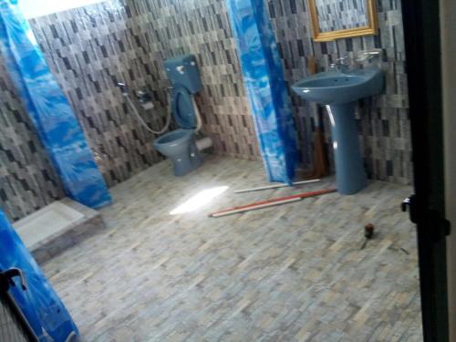 a bathroom with a toilet and a sink at Villa Royal Bhudha in Goodlands