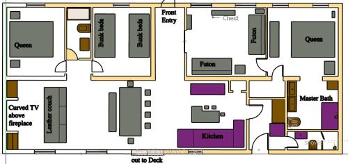 a floor plan of a building at Tranquil renovated house in woods - great for families year around in Tannersville