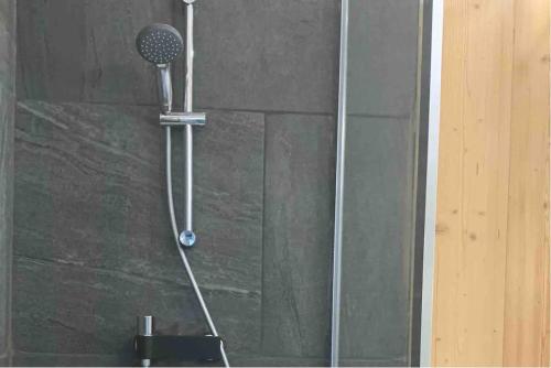 une douche murale avec sèche-cheveux dans l'établissement Etoile des neiges 2 min du centre, à Annecy