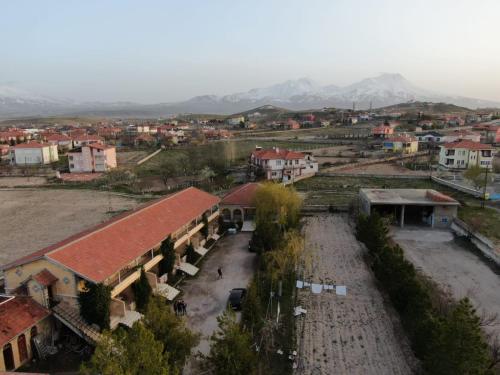 an aerial view of a village with a building at Akar Hotel in Ihlara