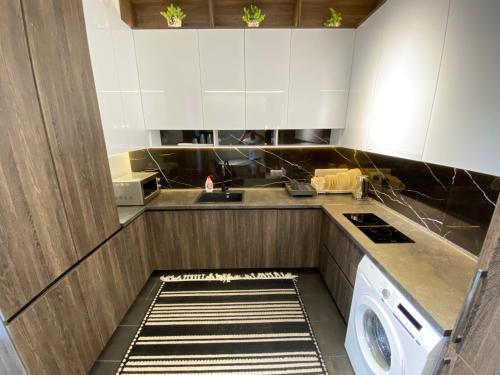 Кухня или мини-кухня в RentNow Modern Business Apartment with 3 Bedrooms in Centre Chișinău
