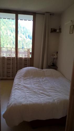 Posteľ alebo postele v izbe v ubytovaní Studio 4 pers 18m2 au pied des pistes de ski à Valfréjus