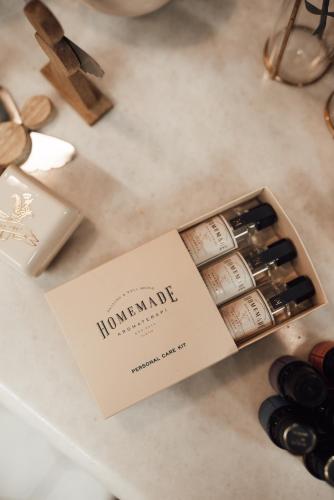 a box of wine bottles sitting on a table with wine glasses at Hotel Gritti Pera & Spa in Istanbul