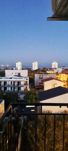 a view of a city with buildings and a skateboard ramp at Hotel Blue Sky Resort in Eforie Nord