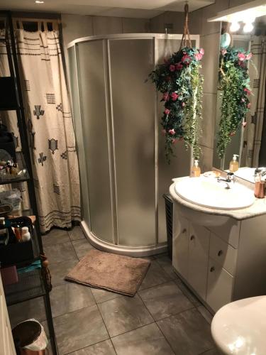 ボワッスゾンにあるPadma Homeのバスルーム(シャワー、シンク付)