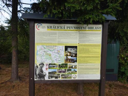 a sign in a park with a map at Chata Štíty in Štíty