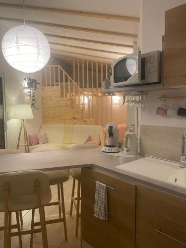 Kuchyň nebo kuchyňský kout v ubytování Chalet Cocoon