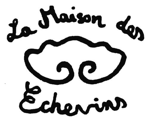 un dessin noir et blanc d'une bouche avec les mots bacon et edam dans l'établissement La Maison des Echevins, à Vabres-lʼAbbaye