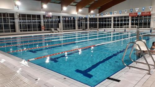 a large swimming pool with blue water at Forest paradise in Koprivnica