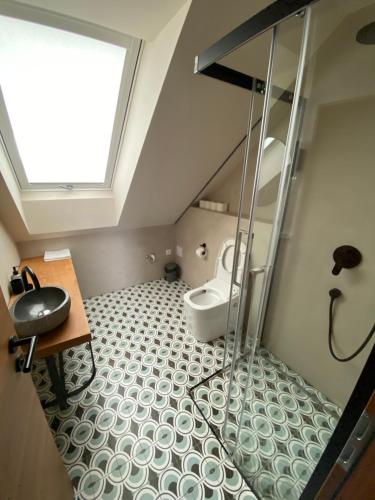 Koupelna v ubytování Rodinný apartmán s vířivkou Mikulov