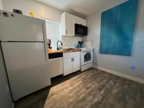 a kitchen with a refrigerator and a dishwasher at St Petersburg Vacation Rentals in St Petersburg