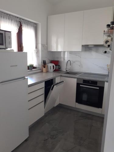 Η κουζίνα ή μικρή κουζίνα στο Apartments Lora