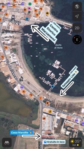 a map of a city with a street at Casa Marsilla in Marzamemi