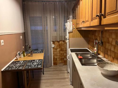 a kitchen with a sink and a counter top at Billy's appartment in Preveza