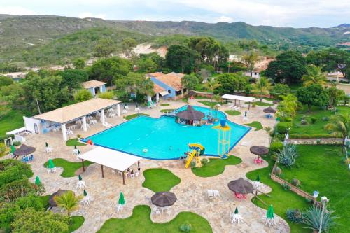 an aerial view of a pool at a resort at Granville Eco Resort in Rio de Contas