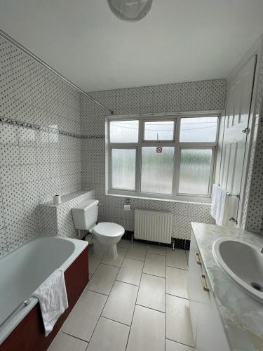 a bathroom with a tub and a toilet and a sink at ST NICHOLAS HOTEL in Kenton
