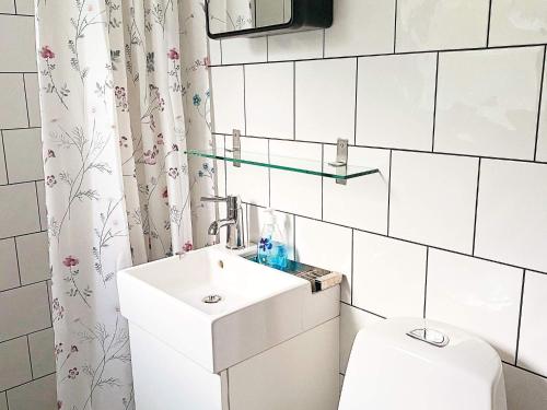 フンボストランドにあるHoliday home HUNNEBOSTRAND XIのバスルーム(洗面台、トイレ付)