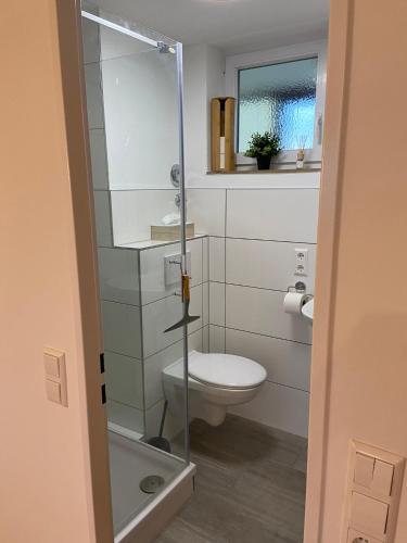 Bilik mandi di Apartment Bergpanorama mit wunderschönem Alpenpanorama und Indoor-Pool