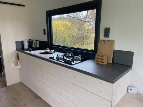 Una cocina o cocineta en Rauszeit-Tiny Waldblick