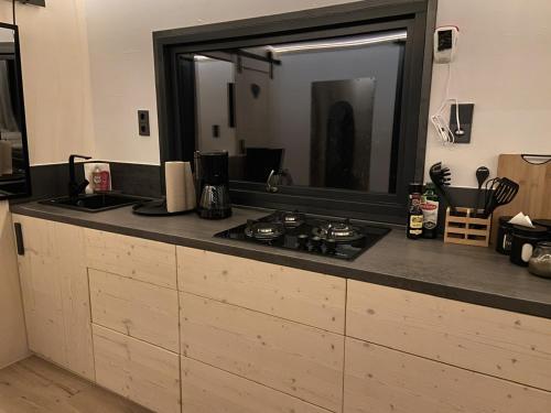Una cocina o cocineta en Rauszeit-Tiny Waldblick