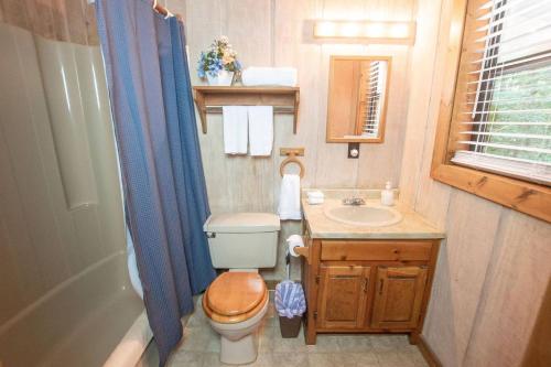 uma pequena casa de banho com WC e lavatório em Country Ridge em Batesville