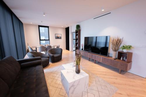 TV a/nebo společenská místnost v ubytování Ocean view apartments