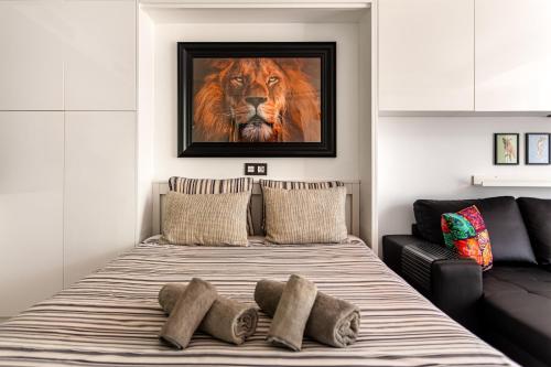 Posteľ alebo postele v izbe v ubytovaní Modern & Elegant Loft