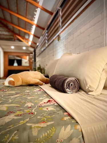 Cama o camas de una habitación en Boho's Hotel