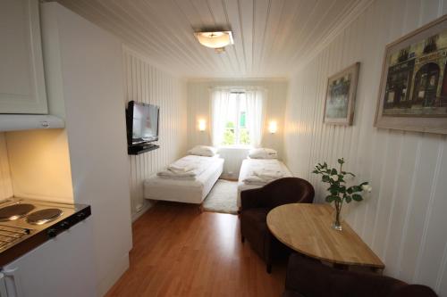 Apartment Old Town Skudeneshavnにあるベッド