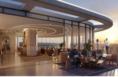 a rendering of the lobby of a planned hotel at Ellipse Waterfall Luxury Apartments in Midrand