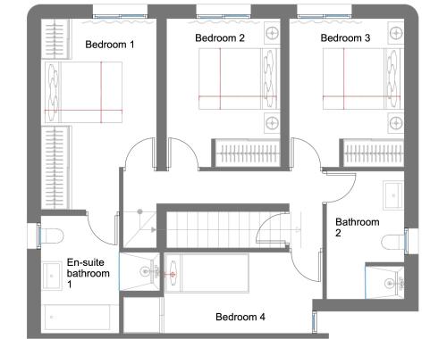 a floor plan of a house at Villa with pool and hot tub on golf course in Altea