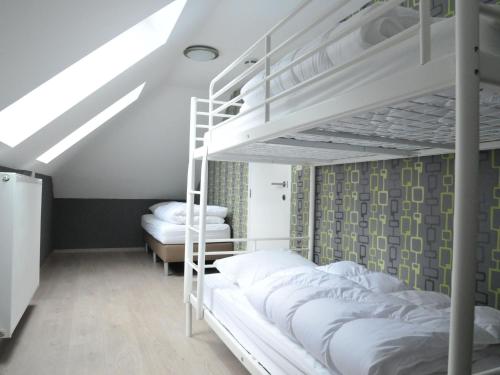 een slaapkamer met 2 stapelbedden en een ladder bij Comfortable Holiday Home in Marche-en-Famenne with Terrace in Marloie