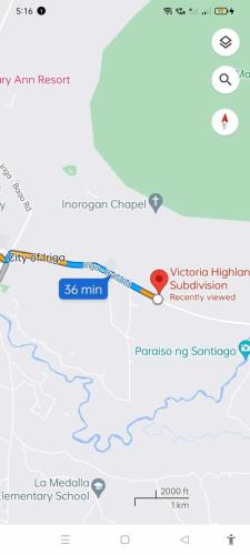 um mapa mostrando a localização do meu anfiteatro em IRIGA CITY TRANSIENT HOUSE em Iriga City