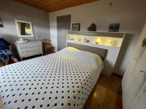 a bedroom with a bed and a dresser and a mirror at B&B Des Bois Sans Nombre in Paliseul