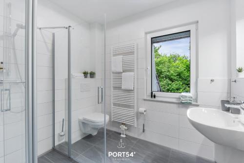 Koupelna v ubytování Ostseeoase Damp