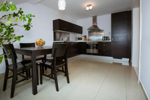 Kuchyň nebo kuchyňský kout v ubytování Hotel Litovel