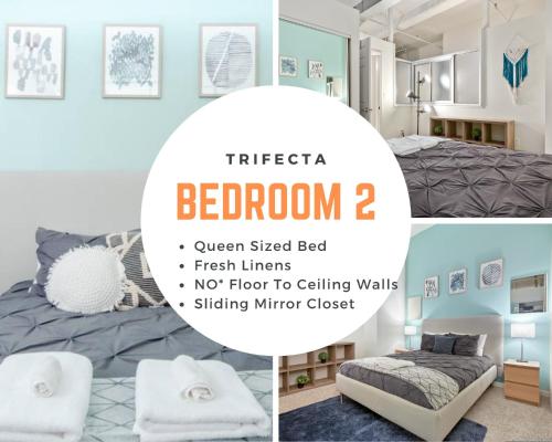 Cama o camas de una habitación en Trifecta 2BR Modern & Spacious Superhost
