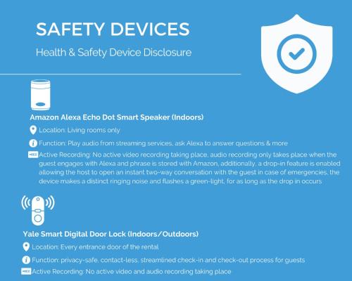 a screenshot of a cell phone screen with a safety device webpage at Downtown Durham 2BR Apt Walk Everywhere & Wifi in Durham