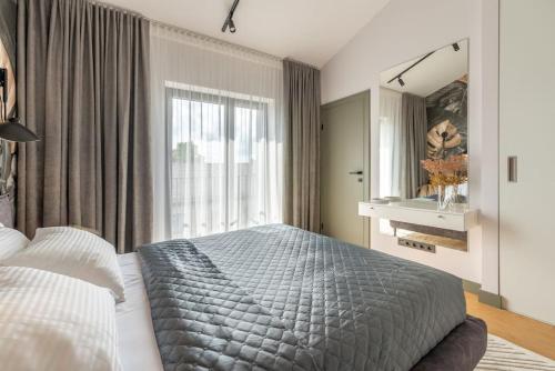 Postel nebo postele na pokoji v ubytování Luxurious penthouse with parking