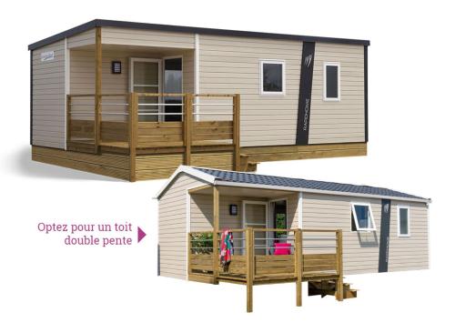 a rendering of a tiny house with a deck at Camping de Brouël in Ambon