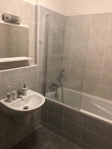 Ένα μπάνιο στο Apartmán Třeboň č. 1