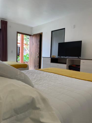 Una televisión o centro de entretenimiento en Hotel RioMiel Tlaxcala