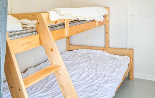 セルヴェスボリにあるLovely Home In Slvesborg With Kitchenの二段ベッド2組が備わる客室です。